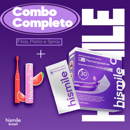 Combo Completo HisMile Tiras V34+Pasta e Escova