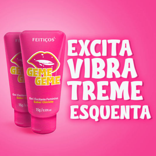 Gel Excitante Feminino Chiclete Geme - Sensações - Vibra- Pulsa - Lubrifica